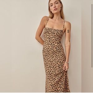 NWT Reformation Dover Dress Leopard Print Bobcat